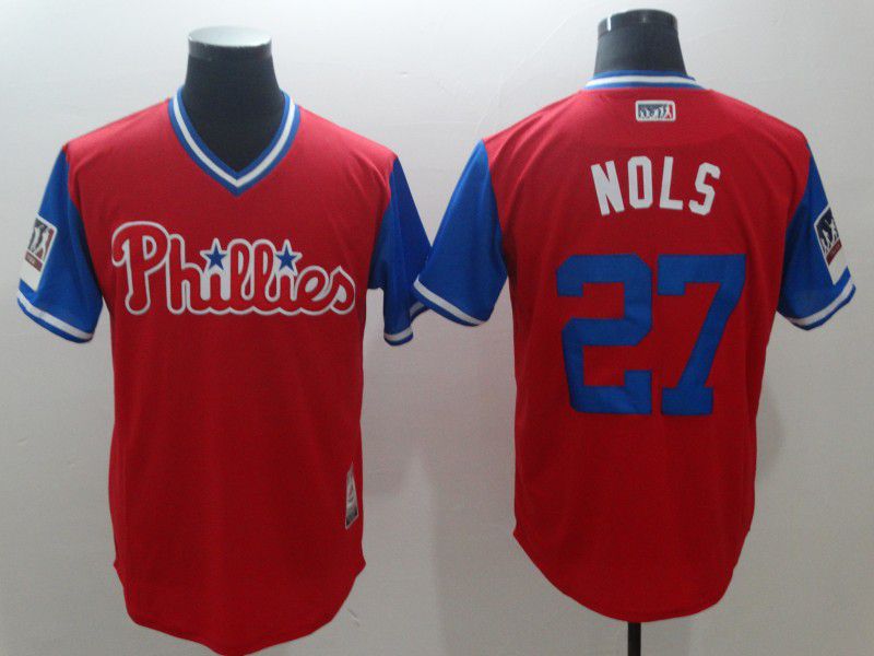 Men Philadelphia Philles #27 Nols Red New Rush Limited MLB Jerseys